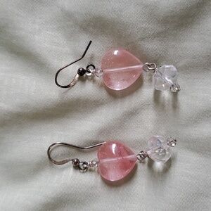 Rose quartz earrings